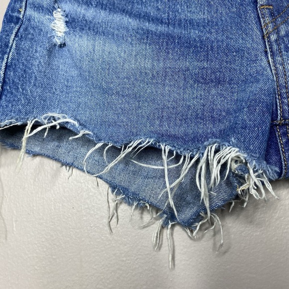 Levi's 501 High Rise Cut Off Distressed Button Fly Jean Shorts Sz 26 Medium Wash - Picture 4 of 12